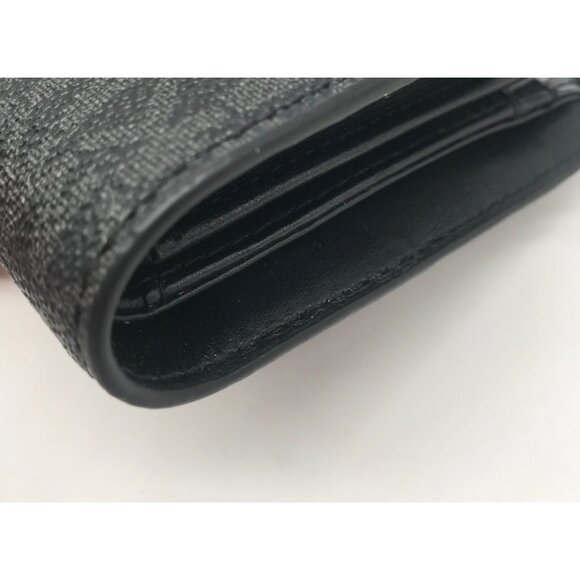 Michael Kors Black Signature Canvas and Leather Double Zipper Wallet Wristlet - Picture 6 of 11